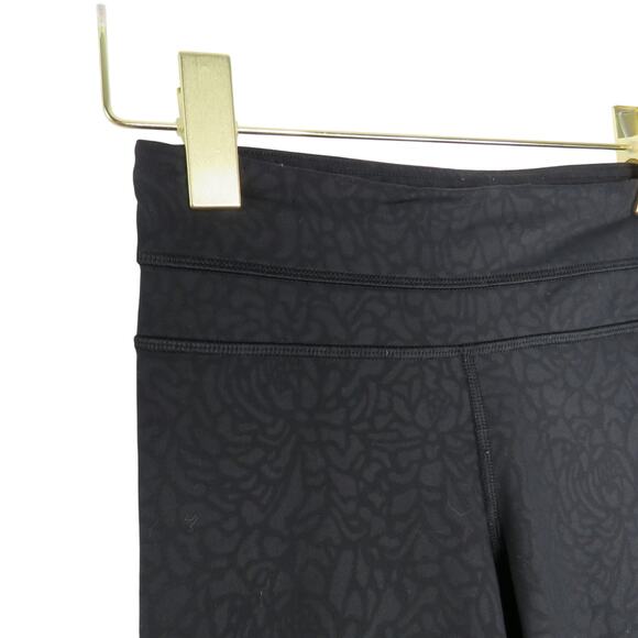 Lululemon Run Inspire Crop II Lululemon Black Cropped Leggings Floral Size 2 - Picture 3 of 11